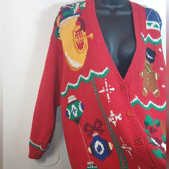 Jennifer Moore Unisex Ugly Christmas Cardigan Sweater size 2X - Picture 4 of 8